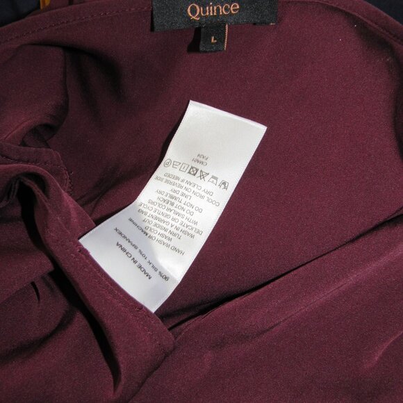 Quince Washable Stretch Silk Tiered Maxi Dress in Wine Tasting Red Women's sz L - Picture 5 of 6